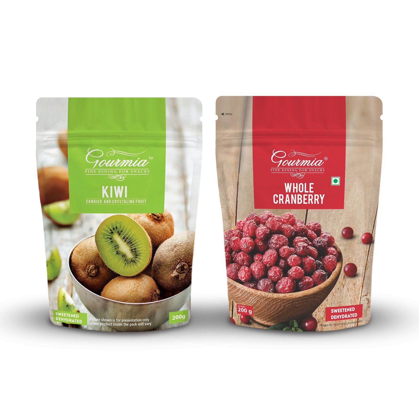 Gourmia Dried Kiwi and Cranberry Combo 400g (200g x 2) – Gourmia India